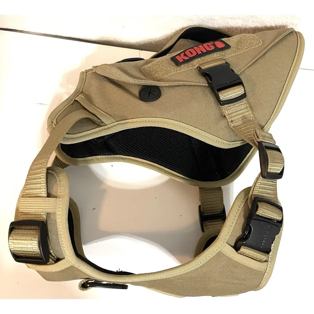 Kong Ultra Durable Tactical Dog Vest Harness Tan Sz Large Without Tags